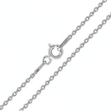 Italian Sterling Silver Rhodium Plated 0.8mm Rolo Diamond Cut Rhodium Chain