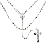 Sterling Silver DC Bead Rosary With Lady Of Guadalupe Necklace