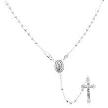 Load image into Gallery viewer, Sterling Silver Bead Rosary Necklace