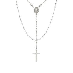 Sterling Silver Bead Rosary Necklace
