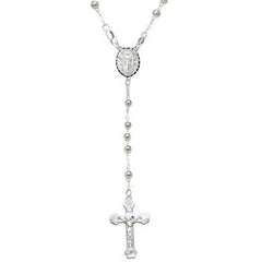 Sterling Silver Lady Of Guadalupe Bead Rosary Necklace