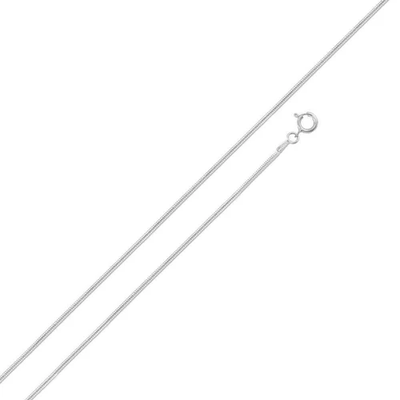 Italian Sterling Silver 1mm D/C Diamond Cut Round Snake Chain