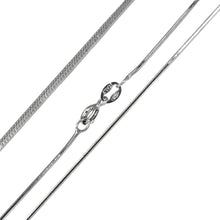 Load image into Gallery viewer, Italian Sterling Silver Rhodium Plated 8 sided D/C Snake Chain 010- 0.6 mm with Spring Clasp Closure
