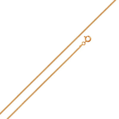 Sterling Silver Rose Gold Plated Round Snake 0.7mm-010 Chains