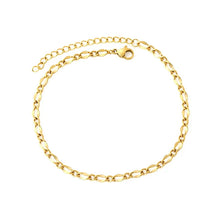 Load image into Gallery viewer, Stainless Steel Gold Color PVD Cross Lip Chain Adjustable Length Anklet