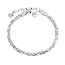 Load image into Gallery viewer, Stelluxe Stainless Steel Color PVD Snake Pattern Blade Chain Round Tail Brand Bracelet