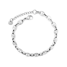 Load image into Gallery viewer, Stelluxe Stainless Steel Color PVD Oval Day Shaped Chain Round Tail Bracelet
