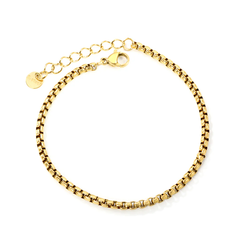 Tresoli Stainless Steel Round Tail Plague Square Pearl Bracelet