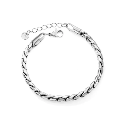 Tresoli Stainless Steel Color PVD Dan S Chain Bracelet With Round Tail Tag