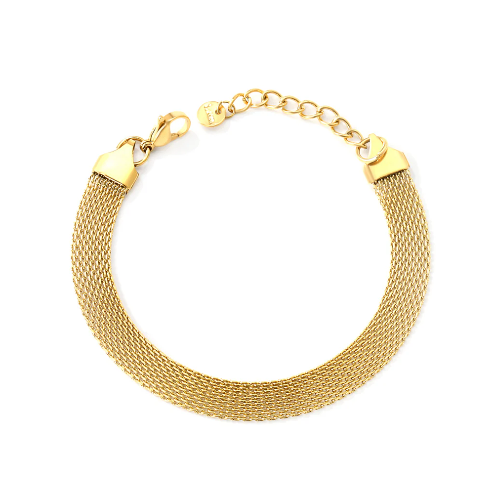 Stainless Steel Round Tail Plate Flat Mesh Bracelet