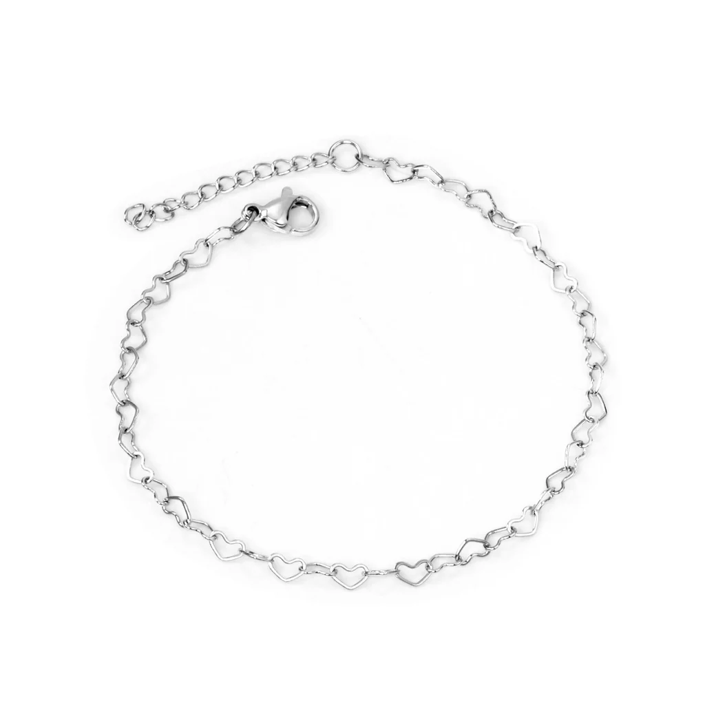 Stelluxe Stainless Steel Color PVD Sweet Heart Shape Adjustable Bracelet