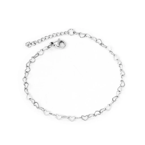 Stelluxe Stainless Steel Color PVD Sweet Heart Shape Adjustable Bracelet