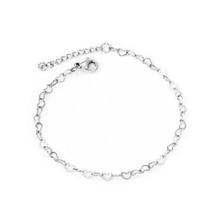 Tresoli Stainless Steel Color PVD Sweet Heart Shape Adjustable Bracelet