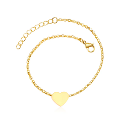 Tresoli Stainless Steel Gold Color PVD Heart Accessory Bracelet