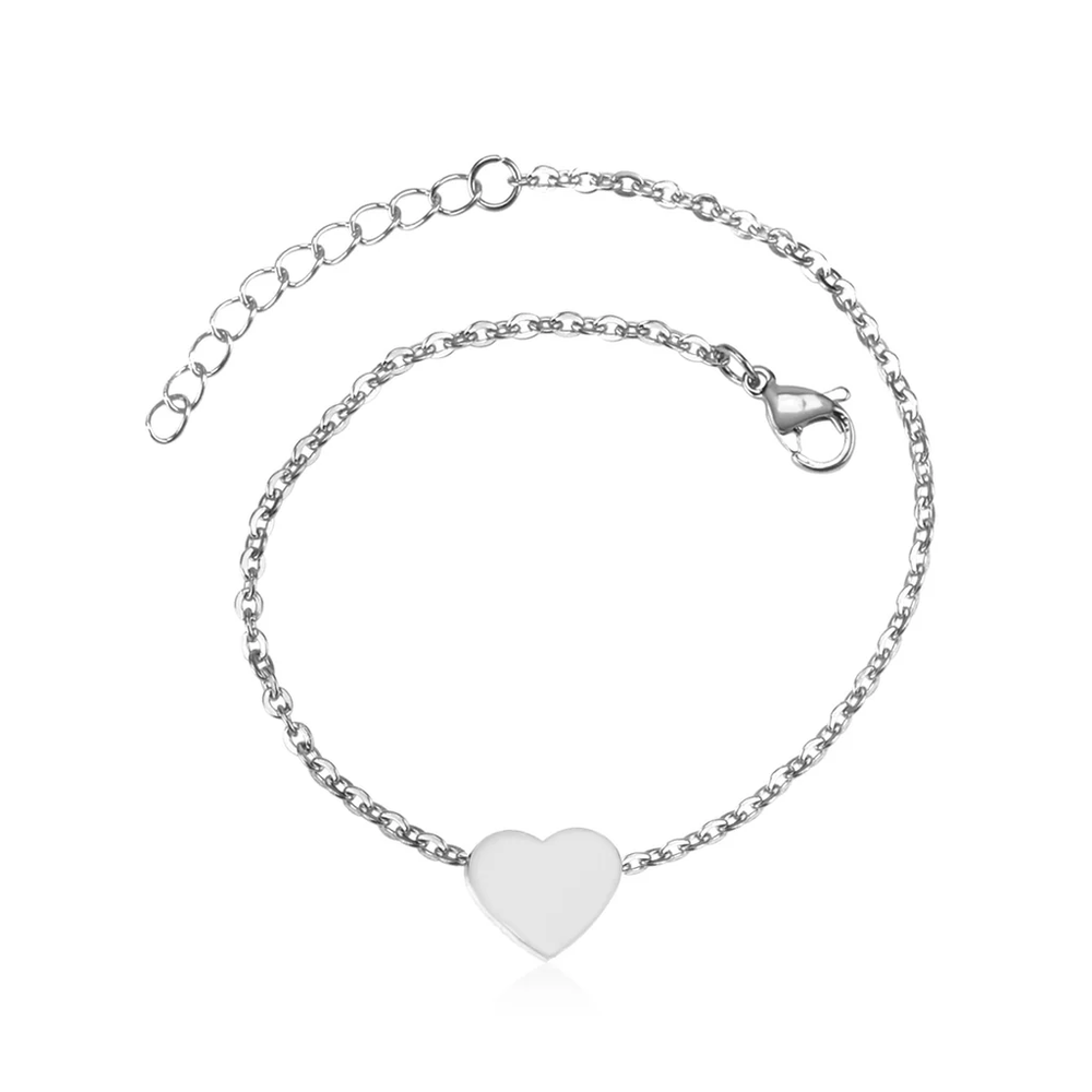 Stainless Steel Color PVD Heart Accessory Bracelet