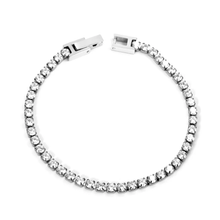 Load image into Gallery viewer, Stelluxe Stainless Steel Color PVD Round White Zirconia Clasp Bracelet
