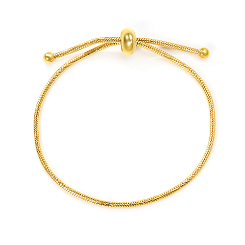 Stelluxe Stainless Steel Gold Color PVD Hollow Round Live Clasp Bracelet