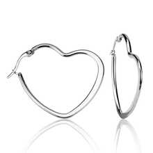 Load image into Gallery viewer, Tresoli Stainless Steel Color PVD Heart Shape Hoops Earrings
