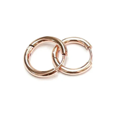 Tresoli Stainless Steel Rose Gold Color PVD Ear Studs Round Hoop Earrings