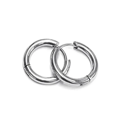 Tresoli Stainless Steel Color PVD Ear Studs Round Hoop Earrings
