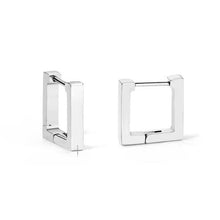 Load image into Gallery viewer, Tresoli Stainless Steel Color PVD Small Square Rectangle Piercing Hoop Earrings