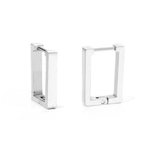 Load image into Gallery viewer, Tresoli  Stainless Steel Color PVD Square Rectangle Piercing Hoop Earrings