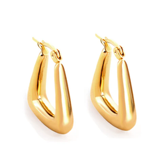Tresoli Stainless Steel Gold Color PVD Anti Allergy Earrings
