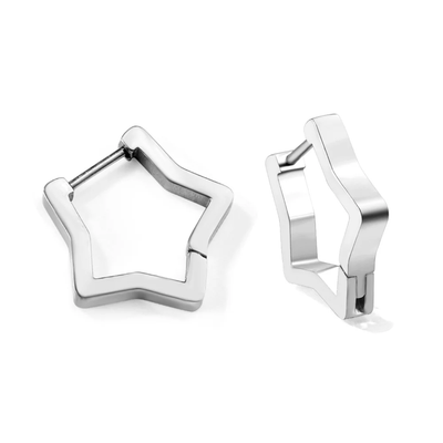 Tresoli Stainless Steel Color PVD Star Earrings