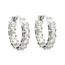 Load image into Gallery viewer, Stainless Steel Gold Color PVD Thick Ear Clips With Square White Colored Zirconium