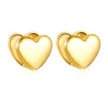 Load image into Gallery viewer, Tresoli Stainless Steel Gold Color PVD Heart Earrings