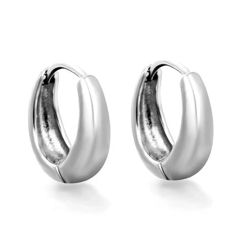 Stainless Steel Color PVD Inner Smooth Circle Hoop Earrings