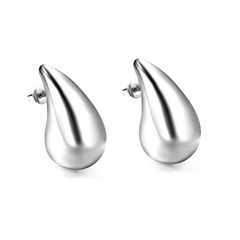 Tresoli Stainless Steel Color PVD 20mm Spring Drop Oval Earrings