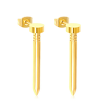 Tresoli Stainless Steel Gold Color PVD Screw Stud Earrings