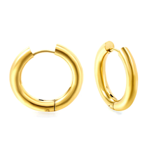 Load image into Gallery viewer, Stelluxe Stainless Steel Gold Color PVD Circle Earrings