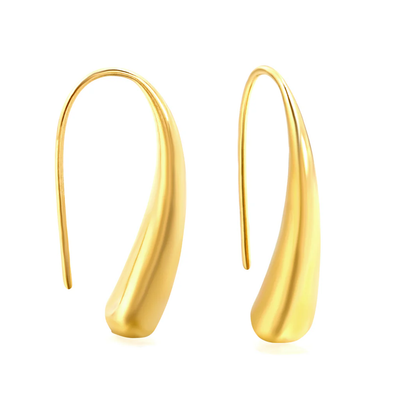 Tresoli Stainless Steel Gold Color PVD Long Drop Earrings