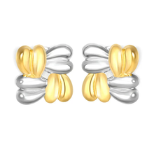 Load image into Gallery viewer, Tresoli Stainless Steel And Gold Color PVD Geometric Braided Stud Earrings