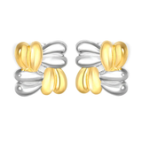 Tresoli Stainless Steel And Gold Color PVD Geometric Braided Stud Earrings