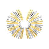 Tresoli Stainless Steel And Gold Color PVD Fan Shaped Stud Earrings