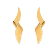 Load image into Gallery viewer, Tresoli Stainless Steel Gold Color PVD Twisted Knot Stud Earrings
