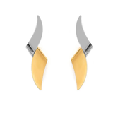 Tresoli Stainless Steel And Gold Color PVD Twisted Knot Stud Earrings