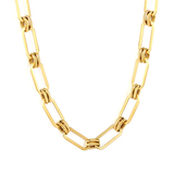 Tresoli Stainless Steel Gold Color PVD Vintage Inspired Thick Gold Chain Necklace