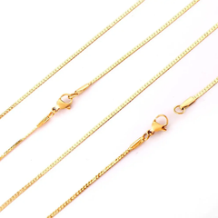 Tresoli Stainless Steel Gold Color PVD 1.7mm Inoxidable Cuba link Flat Chain