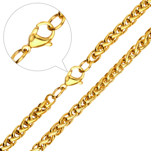 Tresoli Stainless Steel Gold Color PVD Bulk Long Necklace