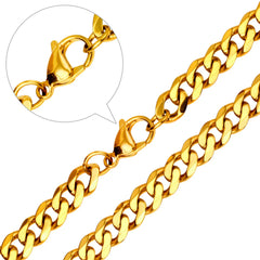 Tresoli Stainless Steel Gold Color PVD Diy Hexagonal Grinding With Chain Necklace