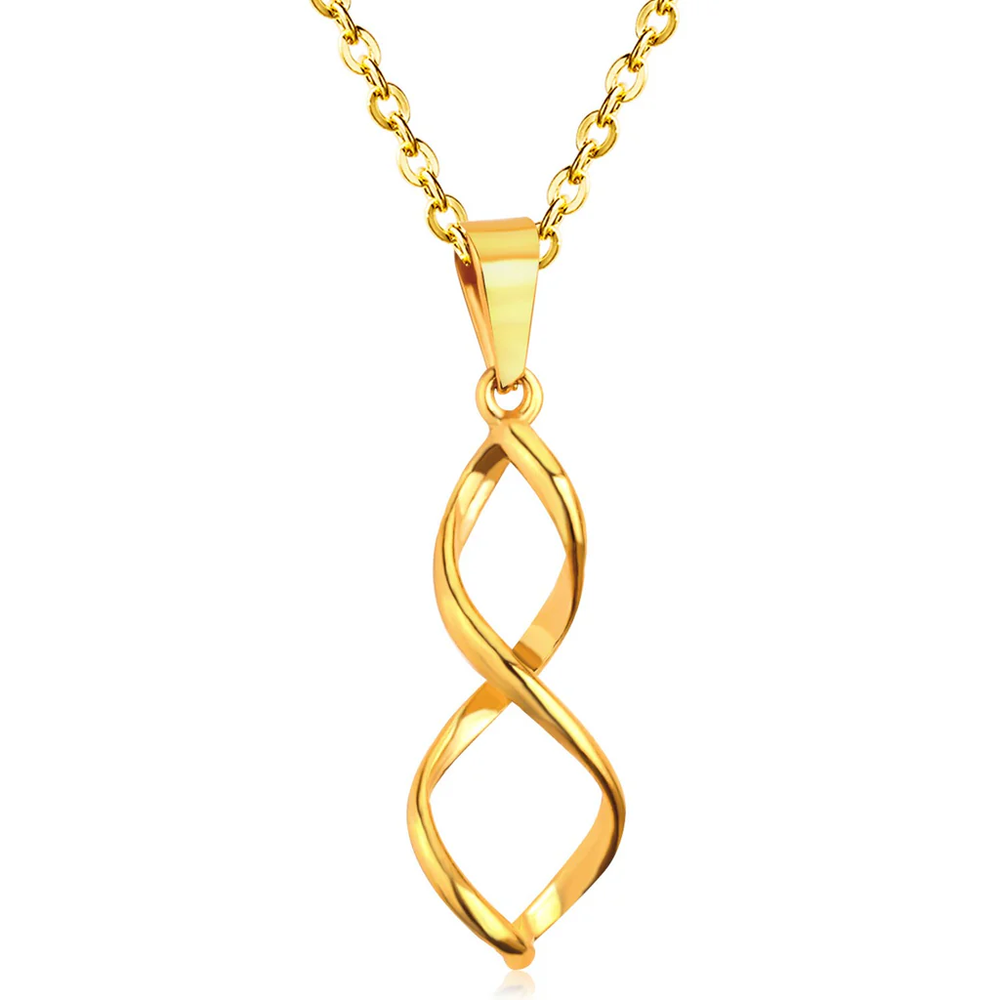 Stainless Steel Gold Color PVD Infinity Pendant Necklace