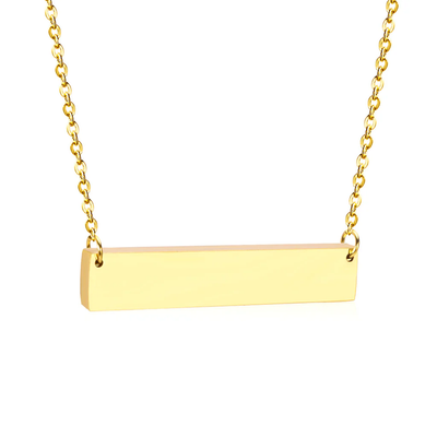 Tresoli Stainless Steel Gold Color PVD Bar Necklace