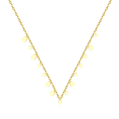 Tresoli Stainless Steel Gold Color PVD Water Drop Pendant Necklace