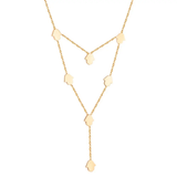Tresoli Stainless Steel Gold Color PVD Hamsa Hand Necklace