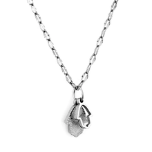 Load image into Gallery viewer, Tresoli Stainless Steel Color PVD Blue White Zinc Plated Hamsa Hand Pendant Necklace