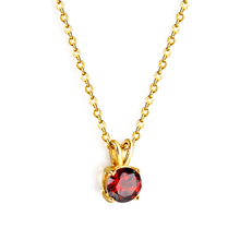 Load image into Gallery viewer, Tresoli Stainless Steel Gold Color PVD Green Diamond Round Pendant Necklace